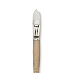 Escoda Perla Toray White Synthetic Brush - Filbert, Long Handle, Size 22