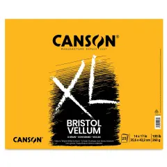 Canson XL Bristol - Pad, 14" x 17", Vellum, 25 Sheets, Tapebound