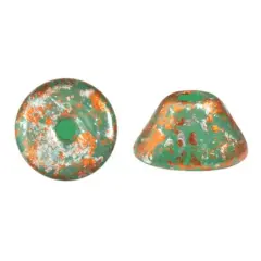 Konos Par Puca&reg; Czech glass bead, Frost Jade Tweedy, 10 grams