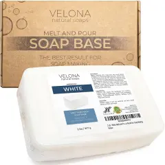 2 LB - White Melt and Pour Soap Base by Velona | SLS/SLES Free | Natural Bars for The Best Result for Soap-Making