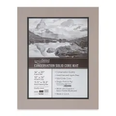 Crescent Select Conservation Solids Pre-Cut Double Mat - Gray/Dark Gray, 4 ply, 16" x 20"