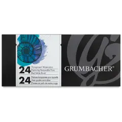 Grumbacher Watercolor Pans - Transparent Pan, Set of 24 colors