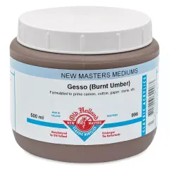 Old Holland New Masters Acrylic Gesso - Burnt Umber, 500 ml jar