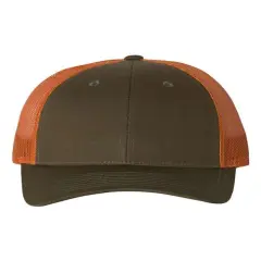 Richardson&reg; Low Pro Trucker Cap Dark Loden/ Orange