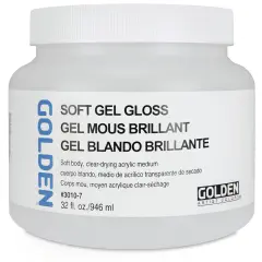 Golden Soft Acrylic Gel Medium - Gloss, 32 oz jar