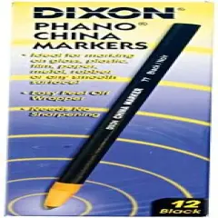 DIXON Industrial Phano Peel-Off China Marker Pencils, Black