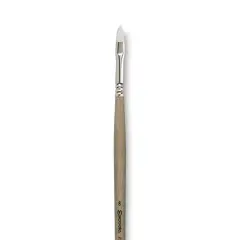 Escoda Perla Toray White Synthetic Brush - Filbert, Long Handle, Size 8