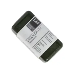 R&F Encaustic Paint Block - Green Earth, 40 ml block