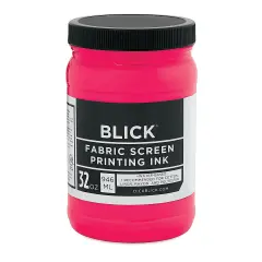 Blick Water-Base Acrylic Textile Screen Printing Ink - Fluorescent Magenta, Quart