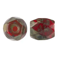 Baros Par Puca&reg; Czech glass bead, Frost Cherry Travertin, 10 grams