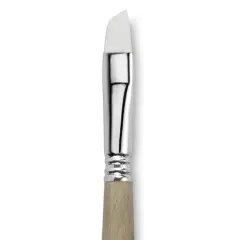 Escoda Perla Toray White Synthetic Brush - Angular, Short Handle, Size 14