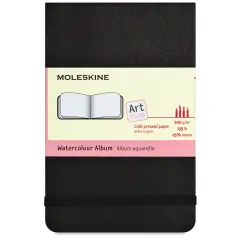 Moleskine Art Collection Watercolor Album - 3-1/2" x 5-1/2", Landscape, 60 Pages, Black