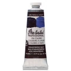 Grumbacher Pre-Tested Artists' Oil Color - Indanthrene Blue, 1.25 oz tube