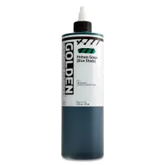Golden High Flow Acrylics - Phthalo Green (Blue Shade), 16 oz bottle