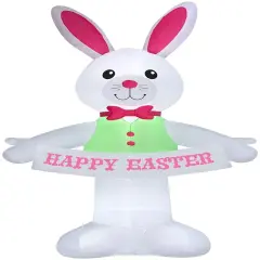 12.5' Gemmy Airblown Inflatable Giant Easter Bunny w/ Happy Easter Banner 440511