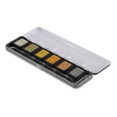 Finetec Premium Watercolor Pans Set - Set of 6, Pearlescent Antique Tones