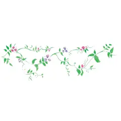 Small Sweet Pea Flower Design Wall Stencil | 3483 by Designer Stencils | Reusable Art Craft Stencils for Painting |