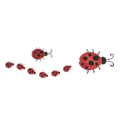 Ladybug Family Wall Stencil | 3075 by Designer Stencils | Animal & Nature Stencils |