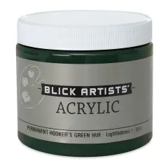 Blick Artists' Acrylic - Permanent Hooker's Green Hue, 16 oz jar