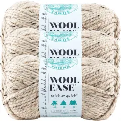 (3 Pack) Lion Brand Wool-Ease Thick & Quick Yarn - Oatmeal