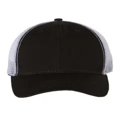 Valucap&reg; Bio Washed Trucker Cap Black/ White
