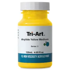 Tri-Art High Viscosity Artist Acrylic - Arylide Yellow Medium, 120 ml jar