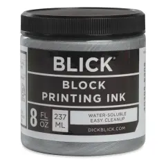 Blick Water-Soluble Block Printing Ink - Silver, 8 oz Jar