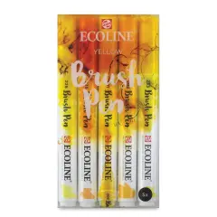 Royal Talens Ecoline Brush Marker Set - Yellow Hues, Set of 5