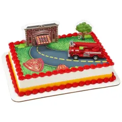 Fire Truck & Station DecoSet&reg; Cake Decoration