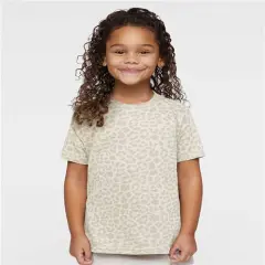 Rabbit Skins&reg; Toddler Fine Jersey Crewneck Short Sleeve Tee - 3321 Natural leopard