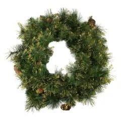 Northlight 24" Mixed Pine Glittered Pine Cone Artificial Christmas Wreath - Unlit Green