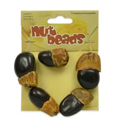 6 Packs of Eggplant Nut Beads - 5 pcs.