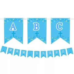 First Communion Personalized Pennant Banner - Blue