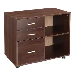 Mobile File Cabinet Organizer 3 Drawers 2 Shelves Storage.