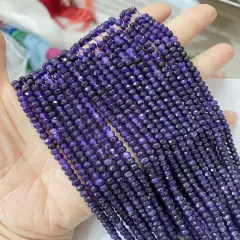 Kitcheniva 15.5" Faceted Jade Rondelle Beads 2x4mm Amethyst