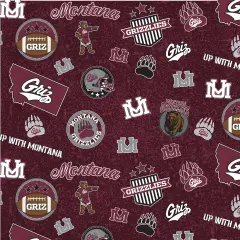 Sykel Enterprises-University of Montana Cotton Fabric-Montana Grizzlies Home State Cotton Quilting Fabric
