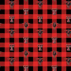 Sykel Enterprises-Texas Tech University Fleece Fabric-Texas Tech Red Raiders Buffalo Plaid Fleece Blanket Fabric-Sold by the yard