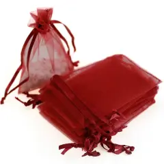 Kitcheniva 5"x7" Organza Gift Candy Sheer Bags DIY Pouches 100 Pcs Red