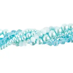 Crystal Lane DIY Bell Flower Twisted Glass & Pearls Beads, 5 Strands