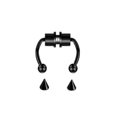 Kitcheniva Magnetic Non Piercing Fake Nose Rings Black
