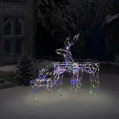 3 Piece Christmas Light Display Reindeers with 229 LEDs Multicolour