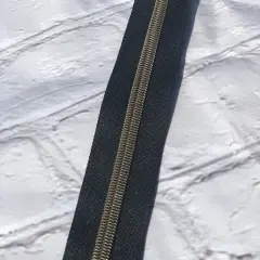 Black with Antique Bronze zipper tape