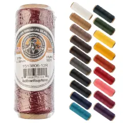 Gudebrod 0.015" Waxed Polyester Thread 500ft | Made In USA Red Brown