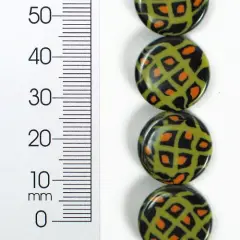 6 Packs of 17m x 17mm Tribal Print Acrylic Bead 8 Inch Strand