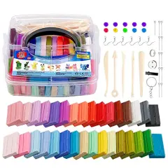 32 Colors Polymer Clay Kit, Oven Bake DIY Modeling Clay with Sculpting Tools, NonToxic & Safe, Art Craft Gifts Clay for Kids.
