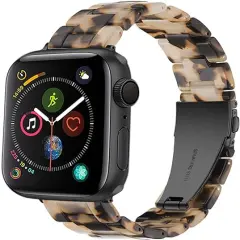 NYENEIL Unisex Tortoise Stone Flower Watchband Compatible with Apple Watch