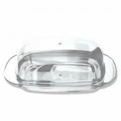Large Clear Acrylic Covered Double Wide Butter Serving Storage.