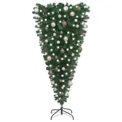 Upside down Artificial Christmas Tree with LEDs and Ball