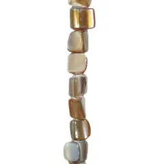 6 Packs of Tinted Shell Nugget Beads - Natural - 2 x 8" Strand