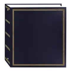Photo Albums Navy Blue Magnetic 3-Ring Photo Album 100 Page